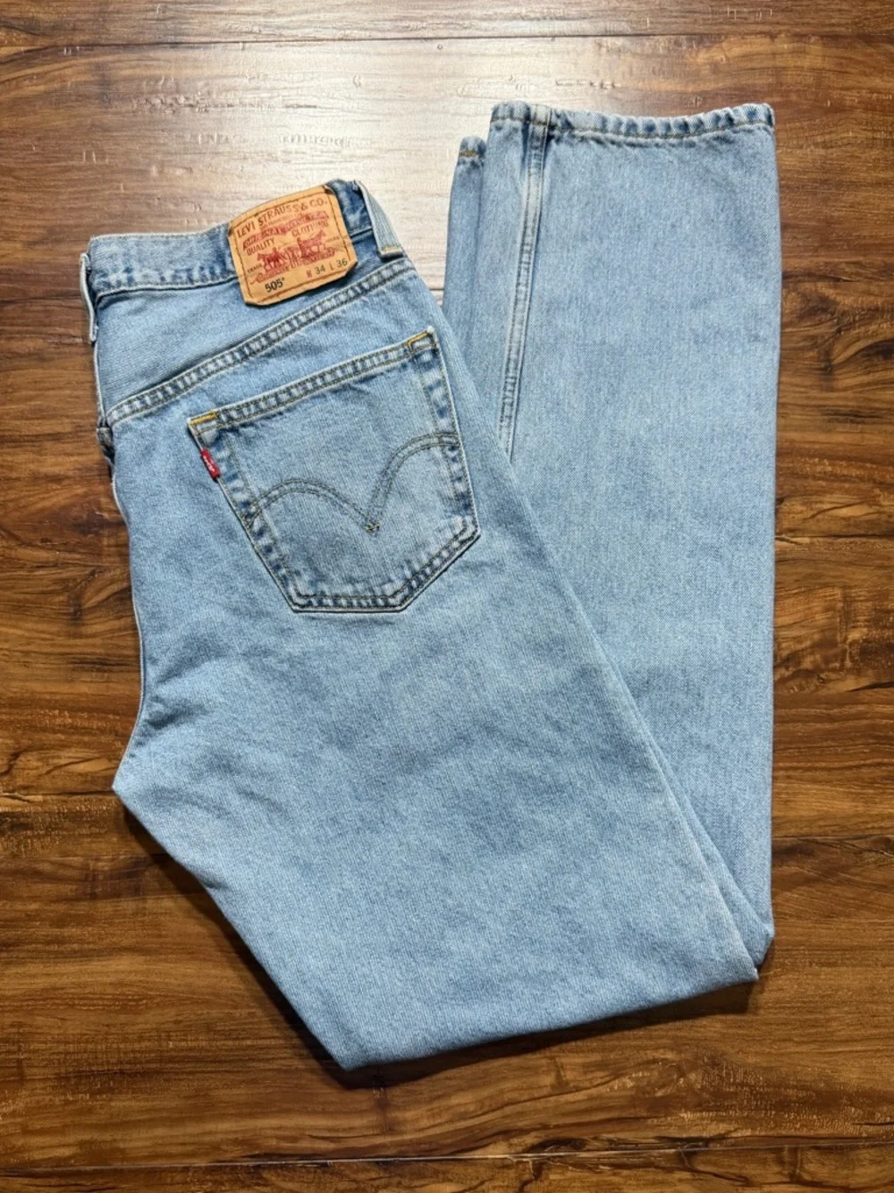 Levi’s 505 Regular Fit Jeans Light Wash W34 L36 Vintage Y2K
